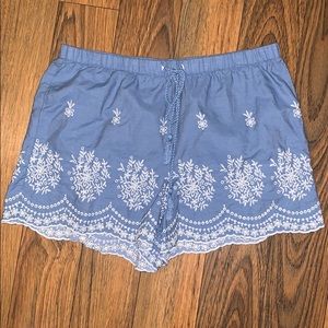 NWOT Embroidered Linen Shorts